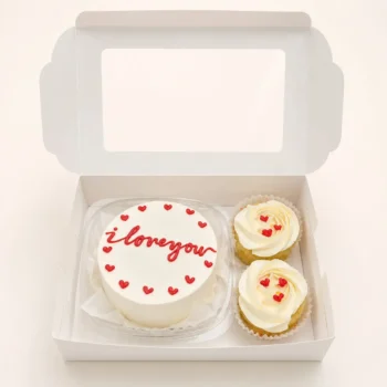 Bento Cake and Two Cup Cakes Combo in Abu Dhabi