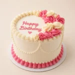 Pink & Ivory Birthday Cake