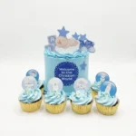 Blue baptism cake in Abu Dhabi