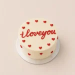 I love You Theme Bento Cake | Red and White Color Combo | 400g