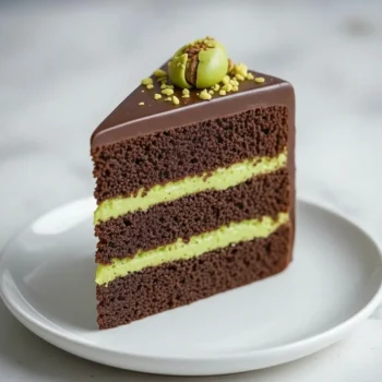 Chocolate with pistachio slice cake in Abu Dhabi
