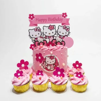 Hello Kitty Birthday Cake with cupcakes combo