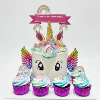 Magical Rainbow Unicorn Cake