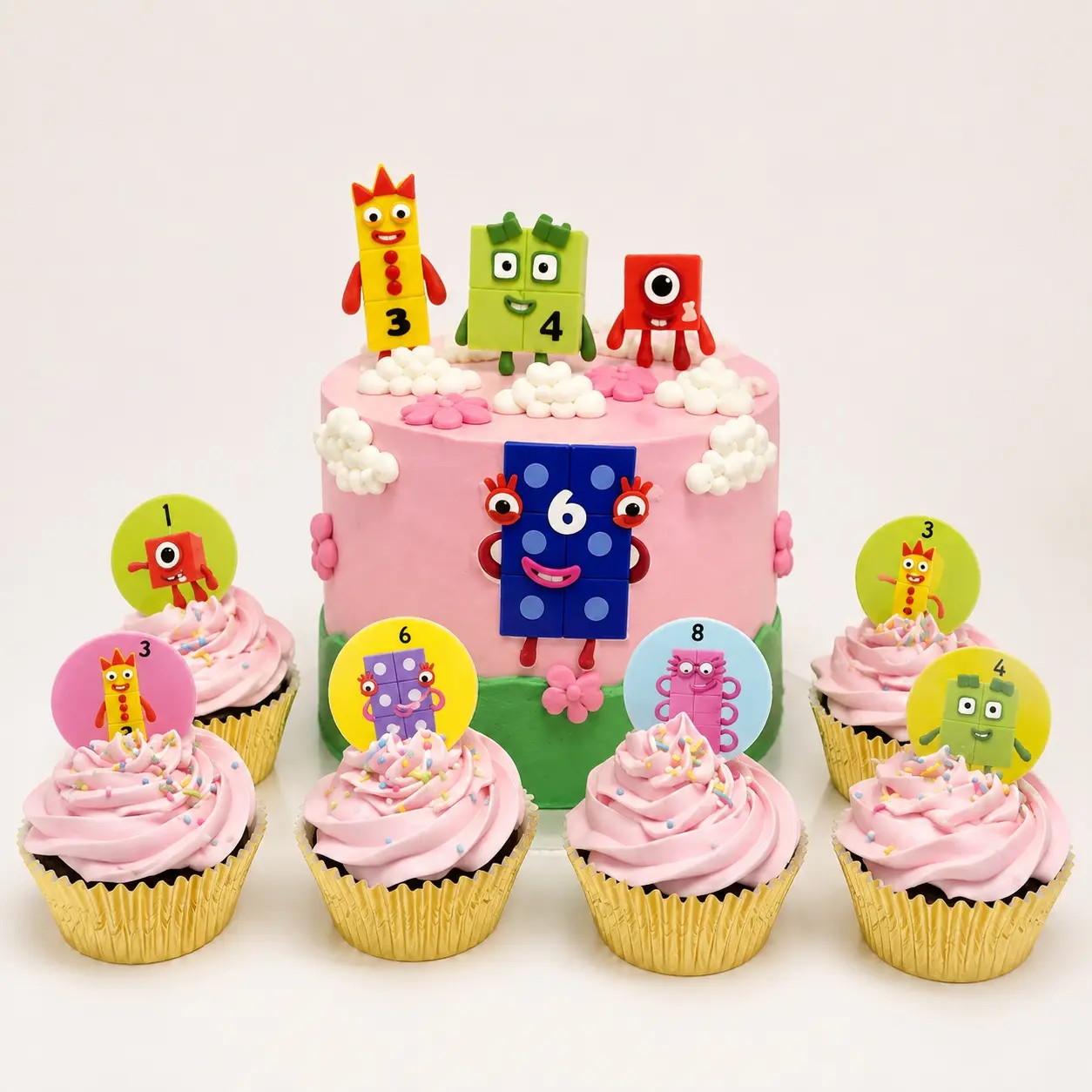 numberblocks-cake-with-6-cupcakes Numberblocks Cake with 6 Cupcakes in Abu Dhabi