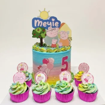 Peppa pig theme cake in Abu Dhabi