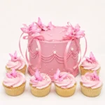 pink-butterfly-cake-with-6-cupcakes