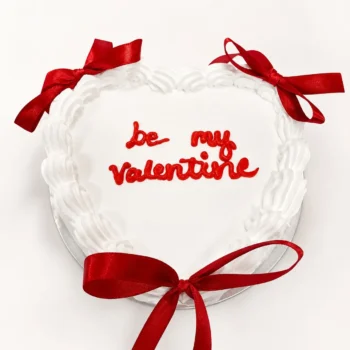 Romantic Red Bow Cake in Abu Dhabi