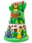 2-Tier Jungle Safari Theme Cake