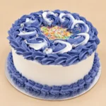 Blue and White Floral Cake in Abu Dhabi