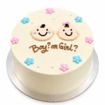 Pastel gender reveal cake