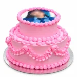 Pink Two Tier Birthday Cake