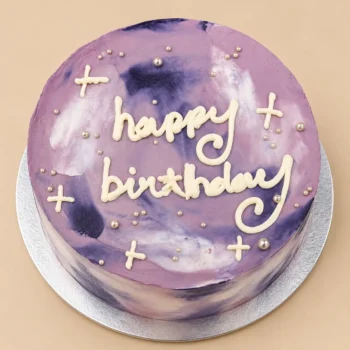 Purple Marble Birthday Cake in Abu Dhabi