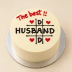 Best Husband Bento Cake with red hearts and a romantic message by SJ Cake Art
